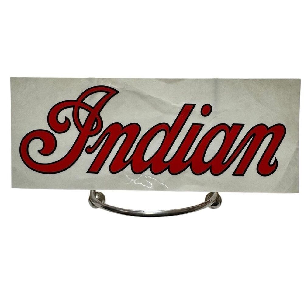 MOTORCYCLE TANK RED SCRIPT DECAL STICKER - INDIAN MOTORCYCLE Co. - 6” - NOS